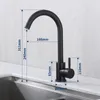 Homelody Küchenarmaturen Schwarz Wasserhahn Küche 360° Produktbild-Vorschau 8