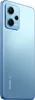 A close-up, angled view of the back of a blue smartphone. Produktbild-Vorschau
