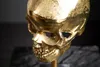 Elegante Skulptur SKULL 35cm gold Totenkopf mit Marmorfuß Produktbild-Vorschau 4