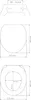 Diagrams showing the dimensions of a toilet seat. Produktbild-Vorschau