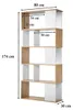 Bücherregal in Weiß und Eiche – B 80 x H 173,5 cm Produktbild-Vorschau 4