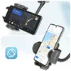A collage showing a smartphone mounted on a car windshield holder, with navigation displayed on the screen, and a separate image of a smartphone in a similar holder with a map application open. Voir les images du produit