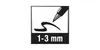 An icon showing a pen tip drawing a line, with text indicating the line width. Anteprima dell’immagine prodotto