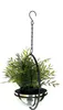 A hanging planter with a green artificial plant inside, suspended by a black chain and hook. Anteprima dell’immagine prodotto