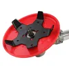 Close-up of a trimmer head with a red guard and a black metal blade. Podgląd zdjęcia produktu