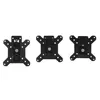 Three black metal VESA mounting plates are shown against a white background. Podgląd zdjęcia produktu