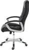 A black office chair is shown from the side against a white background. Produktbild-Vorschau