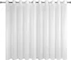A white sheer curtain hanging on a curtain rod. Produktbild-Vorschau