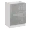 A white and gray kitchen cabinet with reflective doors showing a blurred office interior. Náhľad obrázku produktu