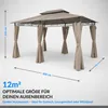 4iQ Gartenpavillon 3x4 m Beige mit Seitenwänden – Produktbild-Vorschau 4