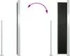 A retractable side awning is shown in two states: closed and partially extended, with an arrow indicating movement. Produktbild-Vorschau