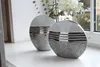 GILDE Vase, "St.Louis", gestreift, Keramik, silberfarben, Produktbild-Vorschau 1