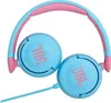 A pair of blue and pink JBL headphones shown from a top-down perspective against a white background. Produktbild-Vorschau