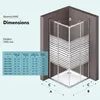 doporro Cabine de Douche en Angle Bandes Opaques 90x70cm Voir les images du produit 7