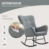 HOMCOM Poltrona a dondolo con rivestimento effetto peluche, Anteprima dell’immagine prodotto 6