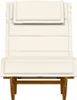 A top-down view of a cream-colored chaise lounge with a wooden frame. Anteprima dell’immagine prodotto