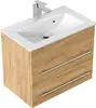 Badmöbel Waschplatz "Portus 600 SlimLine" 60 cm Eiche Gold Produktbild-Vorschau 1