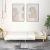 vidaXL Schlafsofa 2-Sitzer Creme Stoff Produktbild-Vorschau 3