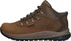 A side view of a brown hiking boot. Voir les images du produit