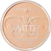 A close-up, top-down view of a Rimmel Stay Matte pressed powder compact. Náhled obrázku produktu