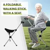 Bastone da passeggio 2-in-1 con sedile, in alluminio, Anteprima dell’immagine prodotto 5