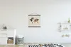 MuchoWow® Textilposter Weltkarte - Braun - Holz 40x40 cm Produktbild-Vorschau 2