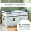 Homestyle4u dětská podkrovní postel 90x200 s lamelovým Náhled obrázku produktu 5