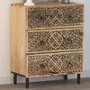A close-up, front-facing view of a three-drawer chest with carved detailing. Anteprima dell’immagine prodotto