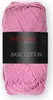 A ball of pink yarn with a black label. Produktbild-Vorschau