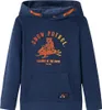 Kinder-Kapuzenpullover Marineblau Melange und Orange 140 Produktbild-Vorschau 1