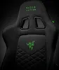 Close-up of a black gaming chair with green Razer branding. Produktbild-Vorschau