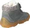 A single gray boot with a brown sole and white fur lining, shown from the side. Produktbild-Vorschau
