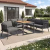 Set di mobili da giardino Merax con braccioli intrecciati e Anteprima dell’immagine prodotto 3