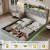 ProximaX Doppelbett 160x200 cm Leinen mit LED, USB-C und Produktbild-Vorschau 5