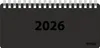 A black spiral-bound desk calendar for the year 2026. Produktbild-Vorschau