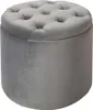 Hocker MODERN BAROCK STORAGE 50cm Samt silber Produktbild-Vorschau 1