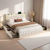 Lit rembourré ProximaX 140 x 200 cm, beige, avec LED RGB et Voir les images du produit 2