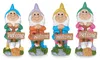 Giftdecor Gartenzwerg Statue Willkommensschild - Hut lila - Produktbild-Vorschau 2