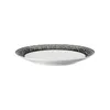 A white plate with a black decorative rim, shown from a side angle against a white background. Anteprima dell’immagine prodotto