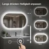 ZMH Zrcadlo do koupelny s osvětlením, 50x80 cm, lampa, Náhled obrázku produktu 2