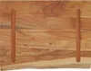 A close-up overhead view of a wooden shelf with two wooden dowels acting as supports. Voir les images du produit