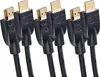 A group of black HDMI cables with gold connectors. Produktbild-Vorschau