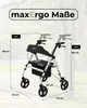maxErgo Rollator Silber Gehhilfe für Outdoor Indoor Produktbild-Vorschau 2
