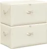 vidaXL Boîtes de rangement 2 pcs. tissu 43x34x23 cm crème Voir les images du produit 1