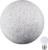 A large, gray, speckled sphere resembling a stone sits next to a small, white LED light bulb against a white background. Anteprima dell’immagine prodotto