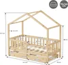 ML-Design detská posteľ domček posteľ 70x140 cm prírodná s Náhľad obrázku produktu 9