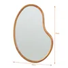 A mirror with a wooden frame is shown against a white background with dimensions indicated. Anteprima dell’immagine prodotto