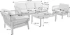 A diagram showing the dimensions of a garden furniture set. Produktbild-Vorschau