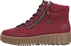 A side view of a red boot with a brown sole. Produktbild-Vorschau