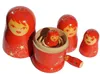 Matroschka Babuschka Sternchen  Holzfiguren  5 Puppen 11cm Produktbild-Vorschau 4